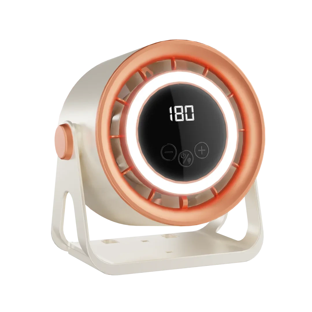 TINSOL 2500mAH Portable Electric Fan with Ambient Light Turbo Mute Electric Fan Desktop Wall Mount Ceiling Air Cooler