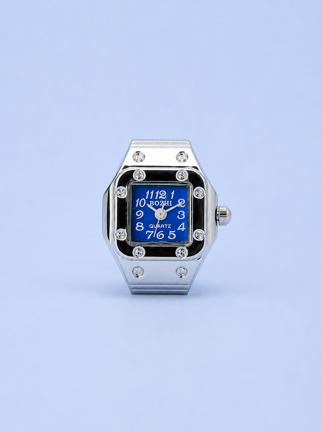 CHRONMAT RING SILVER BLUE