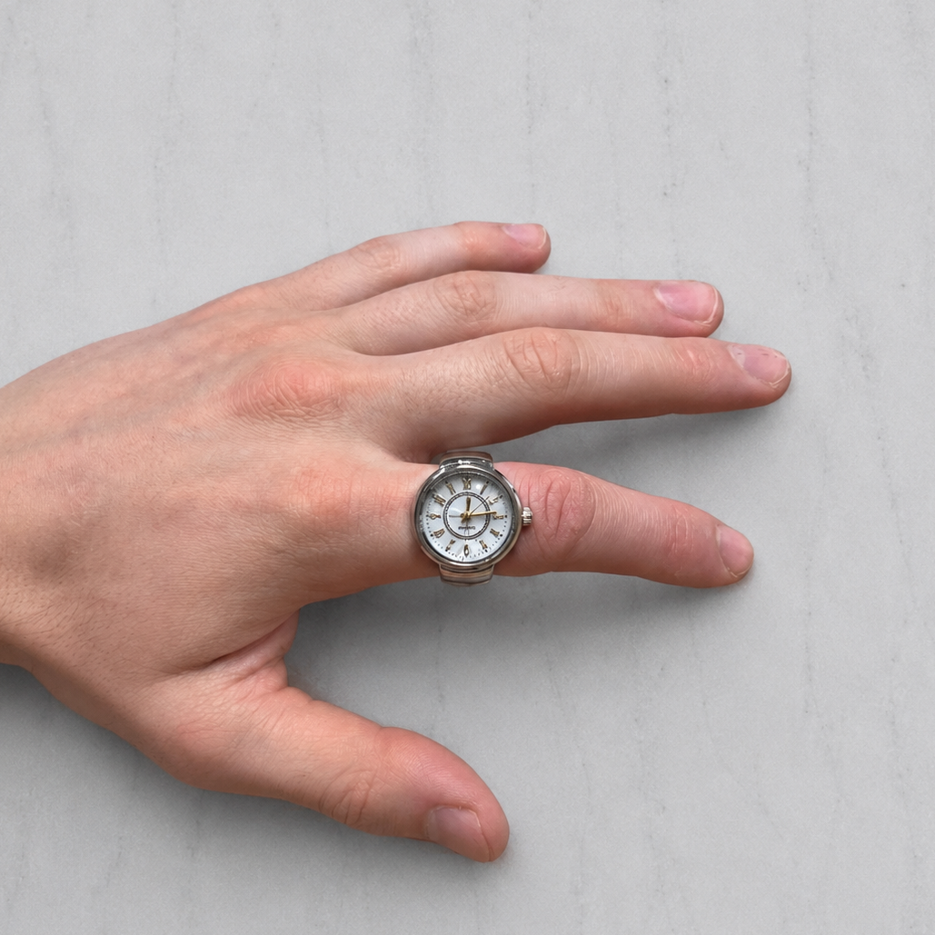 TOPURIA RING SILVER WHITE