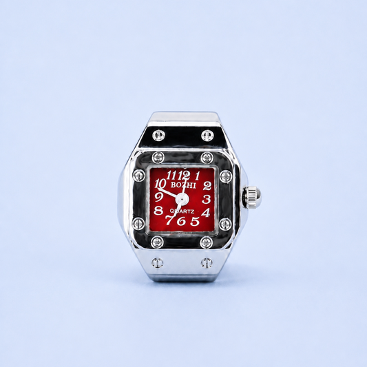 CHRONMAT RING SILVER RED
