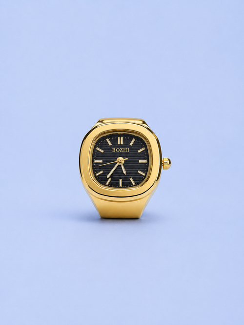VEYRON RING GOLD BLACK