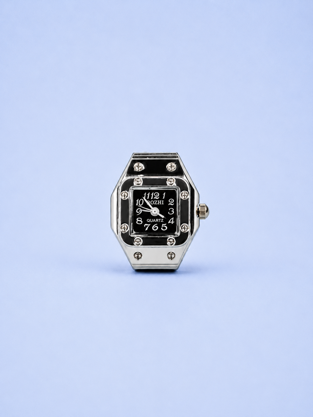 CHRONMAT RING SILVER BLACK