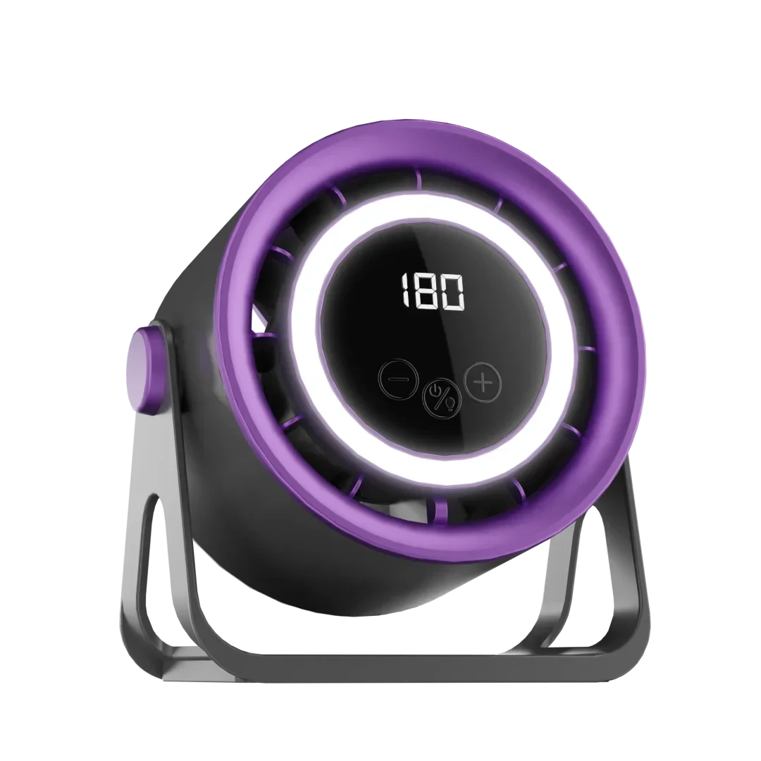 TINSOL 2500mAH Portable Electric Fan with Ambient Light Turbo Mute Electric Fan Desktop Wall Mount Ceiling Air Cooler